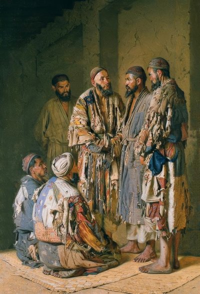 Dyskusja polityczna w denniu opium autorstwa Wassili W. Werestschagin