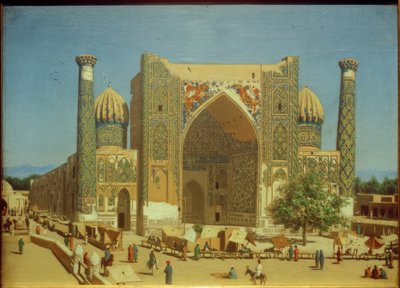 Shir-Dor Medrese na placu Registan w Samarkandzie autorstwa Wassili W. Werestschagin