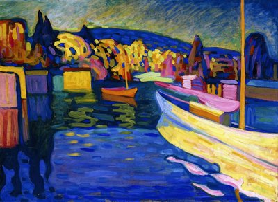 Jesienny krajobraz z łodziami autorstwa Wassily Kandinsky