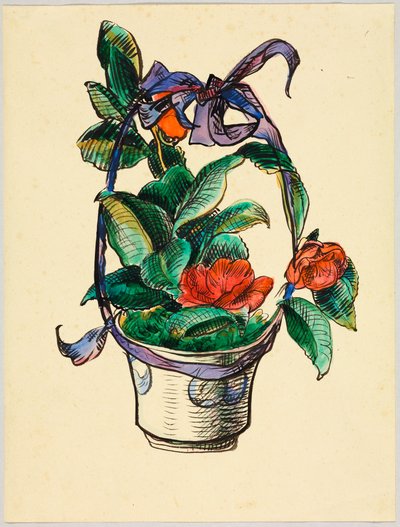 Blumenstock mit Schleife autorstwa Wassily Kandinsky