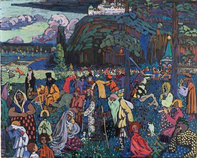 Kolorowe życie (Motley Life) 1907 (tempera na płótnie) autorstwa Wassily Kandinsky