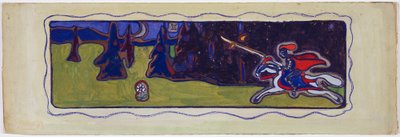 Zmierzch, verso: szkic pary autorstwa Wassily Kandinsky