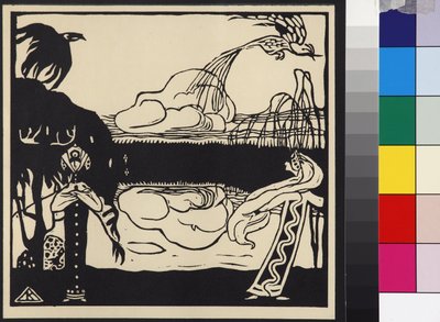 Deux oiseaux - Dwa ptaki (Zwei Voegel), Kandinsky, Wasilijewicz (1866-1944). Drzeworyt autorstwa Wassily Kandinsky