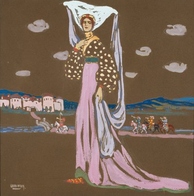Noc (Spacerująca dama) autorstwa Wassily Kandinsky