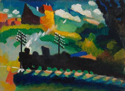 Linia kolejowa w pobliżu Murnau autorstwa Wassily Kandinsky