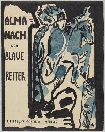 Ostateczny projekt okładki almanachu Der Blaue Reiter autorstwa Wassily Kandinsky