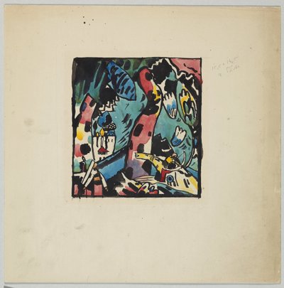 Szkic do kolorowego drzeworytu „Łucznik” autorstwa Wassily Kandinsky