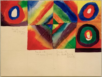Studia kolorystyczne, (ze szczegółami techniki malarskiej) autorstwa Wassily Kandinsky