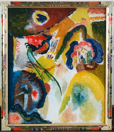 Szklany obrazek z łabędziem autorstwa Wassily Kandinsky