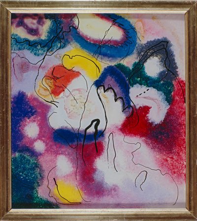 Obraz na szkle z czerwoną plamą autorstwa Wassily Kandinsky