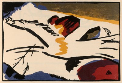 Holzschnitt zu dem Gemälde "Lyrisches" (Blatt 9 aus: "Klänge") autorstwa Wassily Kandinsky