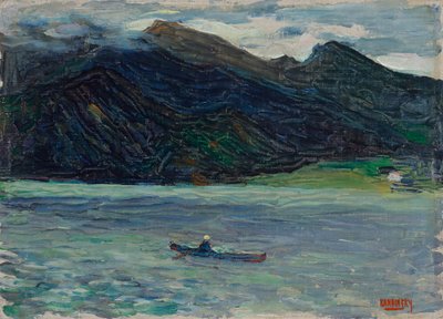 Kochel – jezioro z łódką autorstwa Wassily Kandinsky