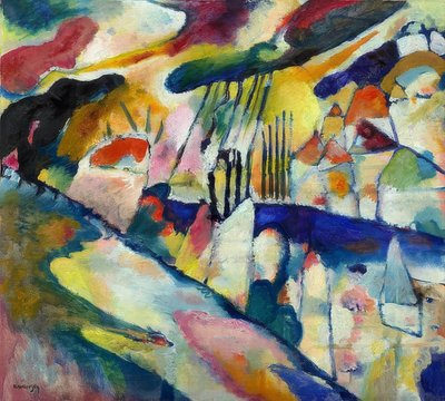 Krajobraz z deszczem. 1913 autorstwa Wassily Kandinsky