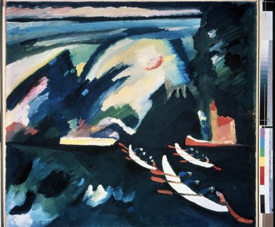 „„ Le Lac ”” Dzień malarza Wasilij Kandinsky (au Wassily Kandinsky autorstwa Wassily Kandinsky