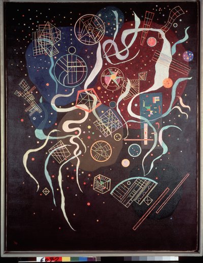 Ruch. Skład niereprezentatywny. Obraz Wassily Kandinsky (lub Wassily Kandinski lub Kandinskij autorstwa Wassily Kandinsky