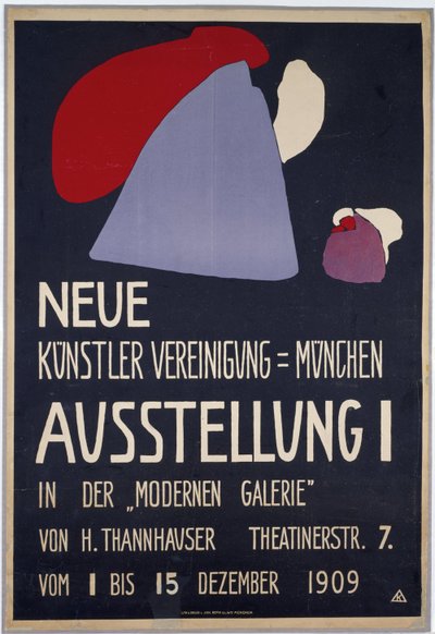 Plakat do pierwszej wystawy Neue Künstlervereinigung Munich autorstwa Wassily Kandinsky