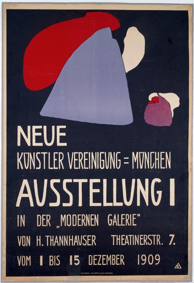 Plakat für die erste Ausstellung der Neuen Künstlervereinigung München autorstwa Wassily Kandinsky