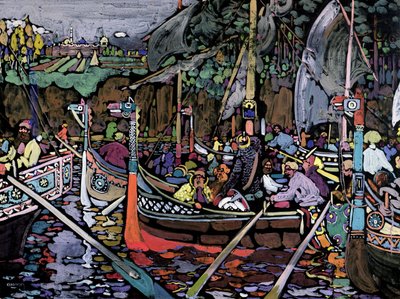 Pieśń o Wołdze, 1906 autorstwa Wassily Kandinsky