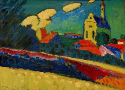 Studium Murnaua - Pejzaż z kościołem autorstwa Wassily Kandinsky