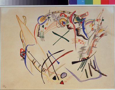 „Suprematyzm”” Akwarela Wasilija Kandinskiego (lub Wassily Kandinski lub Kandinskij autorstwa Wassily Kandinsky