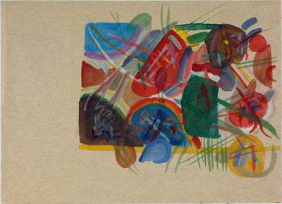 Akwarela Z lasem i tęczą, 1913. autorstwa Wassily Kandinsky