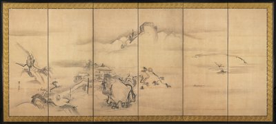 Osiem widoków na rzeki Xiao i Xiang, XVIII wiek. autorstwa Watanabe Shiko