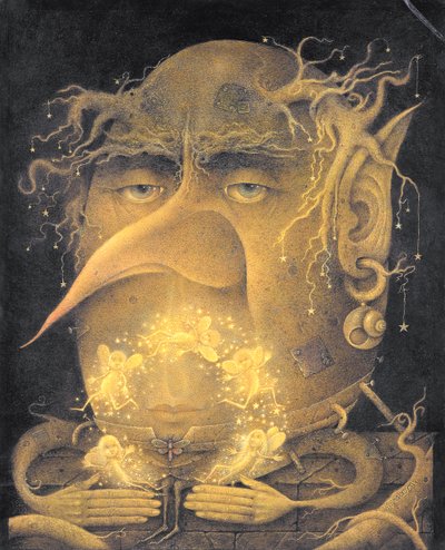 Wróżka Żonglerka (ołówek i kolorowa kredka na papierze) autorstwa Wayne Anderson