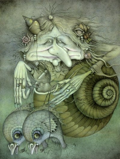 Wiedźma morska (ołówek i kredka na papierze) autorstwa Wayne Anderson