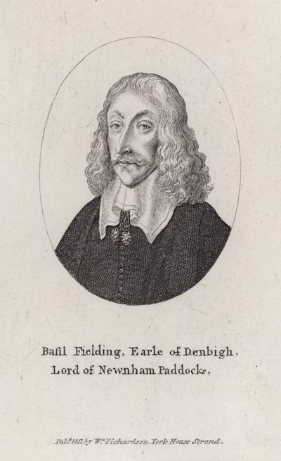 Basil Feilding, 2. hrabia Denbigh, angielski dyplomata, polityk i paliamentarski żołnierz w czasie wojny secesyjnej (grafika) autorstwa Wenceslaus (after) Hollar