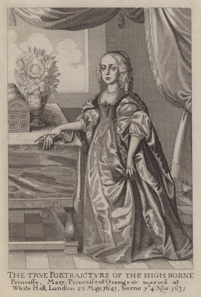Maryja, Księżniczka Orange (akwaforta) autorstwa Wenceslaus (after) Hollar