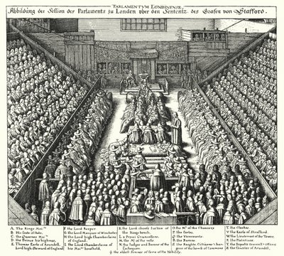 Proces Thomasa Wentwortha autorstwa Wenceslaus (after) Hollar