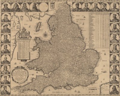 Nowa i dokładna mapa Anglii, 1644. autorstwa Wenceslaus Hollar