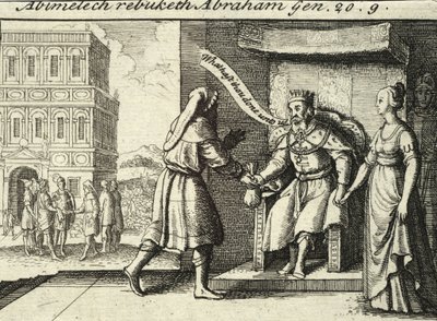 Abimelech gani Abrahama. Stan 2 autorstwa Wenceslaus Hollar