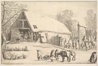 Adoracja Królów po Augustynie Braunie, 1646 r. autorstwa Wenceslaus Hollar