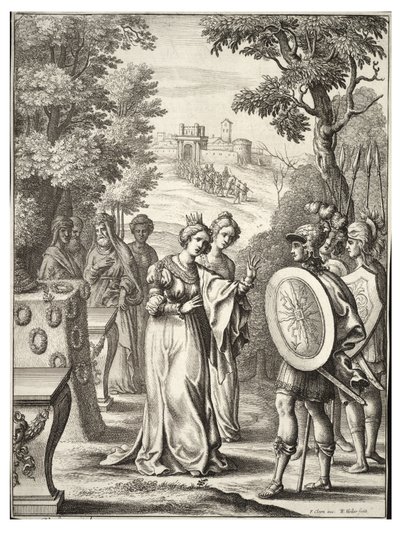 Eneasz spotyka Andromachę autorstwa Wenceslaus Hollar