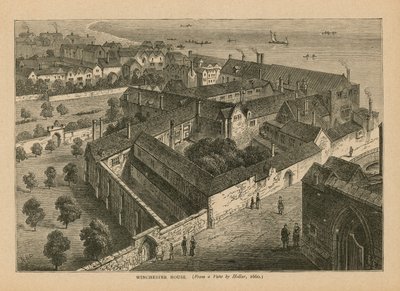 Widok z lotu ptaka na dom Winchester autorstwa Wenceslaus Hollar