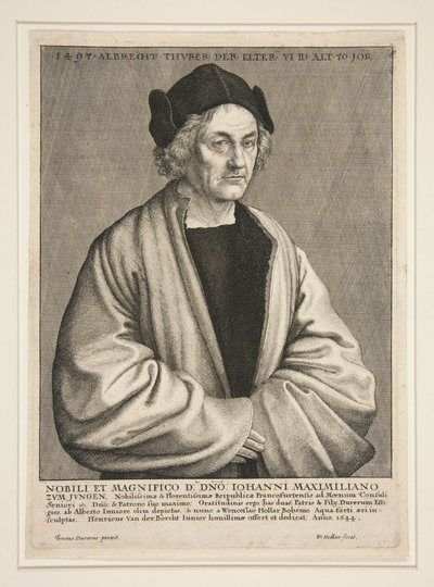 Albrecht Dürer Starszy (1427-1502) w wieku 70 lat autorstwa Wenceslaus Hollar