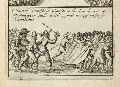 „Wszystkie pamiętne i cudowne uderzające łaski parlamentarne wpłynęły na przyznany temu naszemu narodowi angielskiemu na tym obszarze mniej niż 2 lata po Aº 1641 i 1642” autorstwa Wenceslaus Hollar