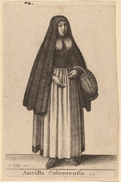 Pokojówka z Kolonii autorstwa Wenceslaus Hollar