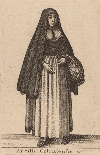 Pokojówka z Kolonii, 1643. autorstwa Wenceslaus Hollar
