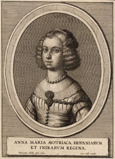 Anna Maria, królowa Hiszpanii autorstwa Wenceslaus Hollar