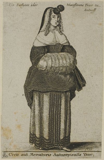 Żona z Antwerpii autorstwa Wenceslaus Hollar