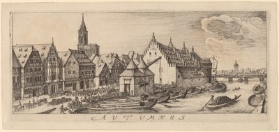 Jesień: Targ Wina autorstwa Wenceslaus Hollar
