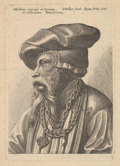 Brodaty mężczyzna z łańcuszkiem, 1647. autorstwa Wenceslaus Hollar