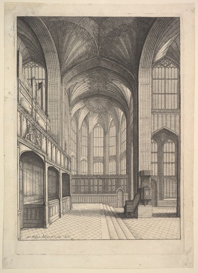 Kaplica Brays w kaplicy św. Jerzego, Windsor., 1663. autorstwa Wenceslaus Hollar