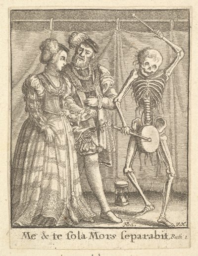Para ślubna z Tańca Śmierci, 1651. autorstwa Wenceslaus Hollar