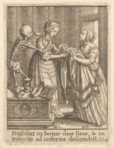 Oblubienica z Tańca Śmierci, 1651. autorstwa Wenceslaus Hollar