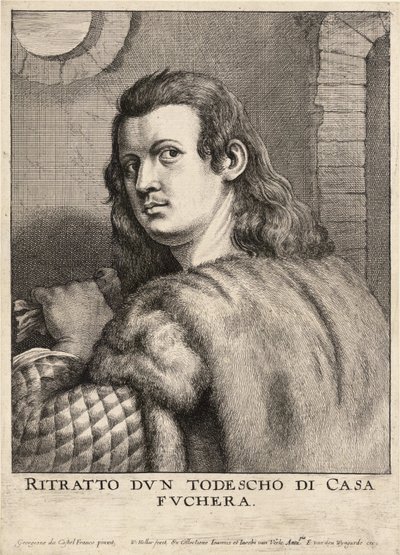 Buffalmacco lub „Todescho di Casa Fuchera”. Stan 3 autorstwa Wenceslaus Hollar