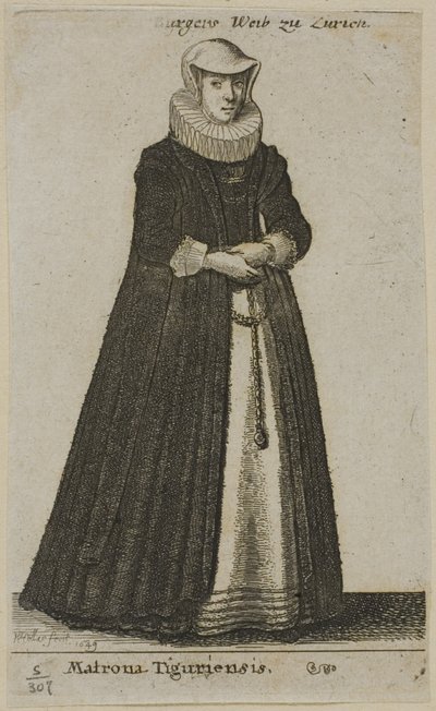Żona mieszczanina z Zurychu autorstwa Wenceslaus Hollar