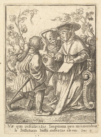 Kardynał, z Tańca Śmierci, 1651. autorstwa Wenceslaus Hollar